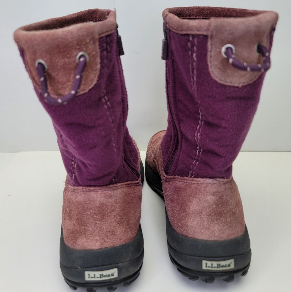 L.L.Bean Purple leather boots size 6M - Picture 3 of 12